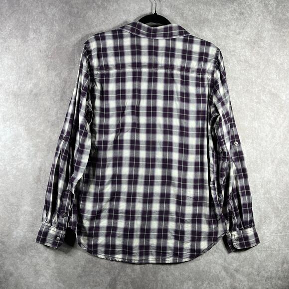 Carhartt Dodson Shirt Womens Medium 8-10 Purple Plaid Long Sleeve Workwear‎ - Picture 4 of 10